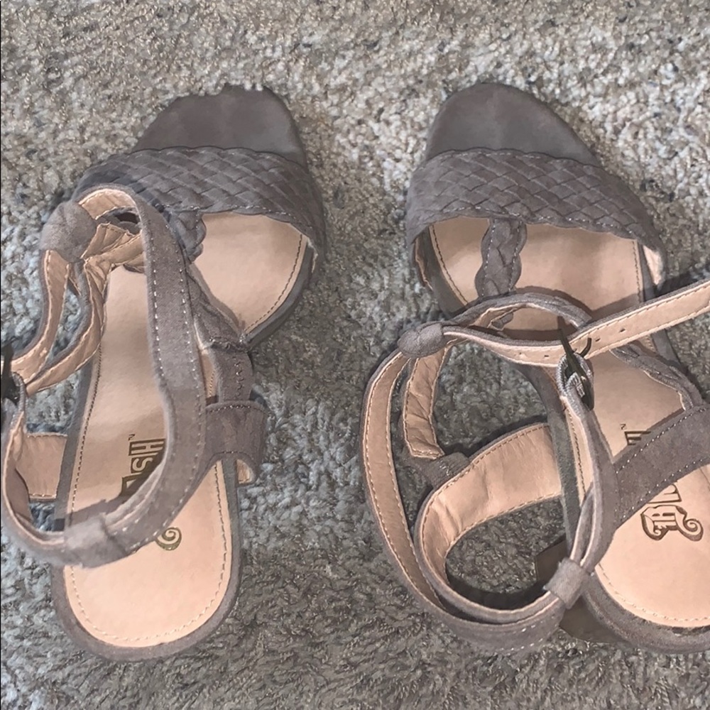 Grey High Heels with Braided Design